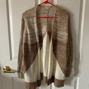 Brown and white cardigan